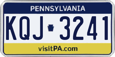 PA license plate KQJ3241