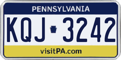 PA license plate KQJ3242