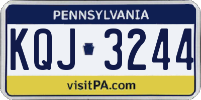 PA license plate KQJ3244