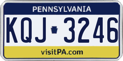 PA license plate KQJ3246