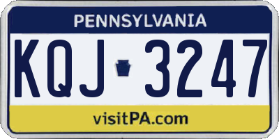 PA license plate KQJ3247