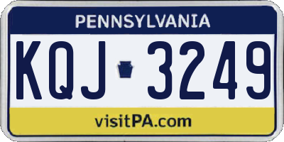 PA license plate KQJ3249