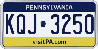 PA license plate KQJ3250