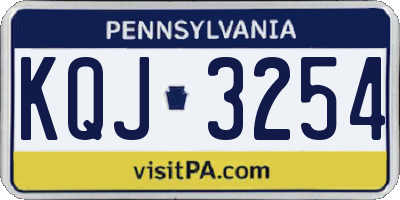PA license plate KQJ3254