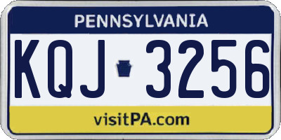 PA license plate KQJ3256