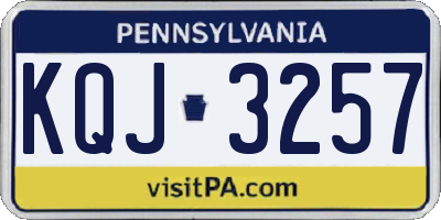 PA license plate KQJ3257