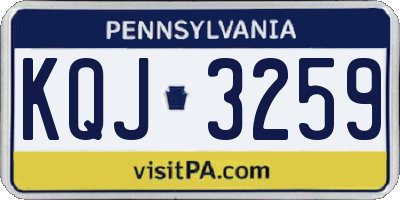 PA license plate KQJ3259