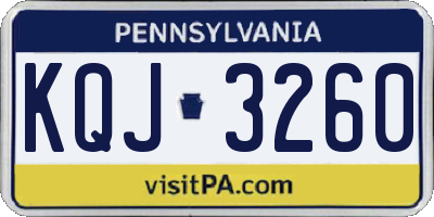 PA license plate KQJ3260