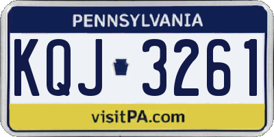 PA license plate KQJ3261