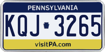 PA license plate KQJ3265