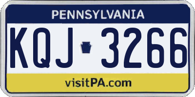 PA license plate KQJ3266