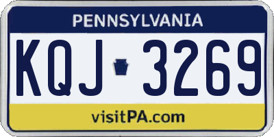 PA license plate KQJ3269