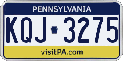 PA license plate KQJ3275