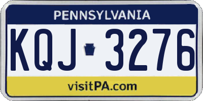 PA license plate KQJ3276