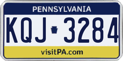 PA license plate KQJ3284