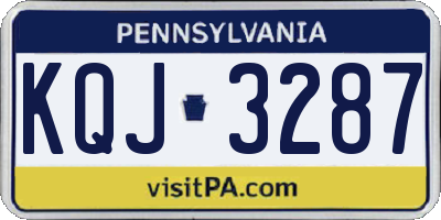 PA license plate KQJ3287