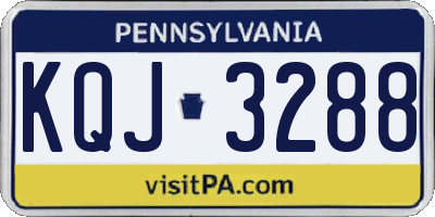 PA license plate KQJ3288