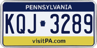 PA license plate KQJ3289