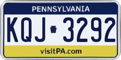 PA license plate KQJ3292
