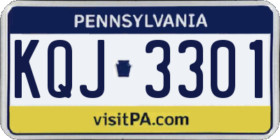 PA license plate KQJ3301