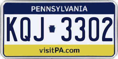 PA license plate KQJ3302