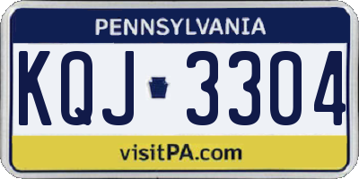 PA license plate KQJ3304