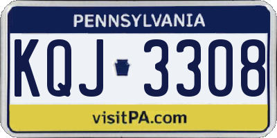 PA license plate KQJ3308