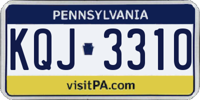 PA license plate KQJ3310