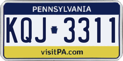 PA license plate KQJ3311