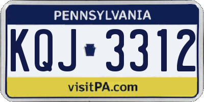 PA license plate KQJ3312