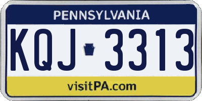 PA license plate KQJ3313