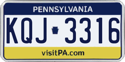 PA license plate KQJ3316