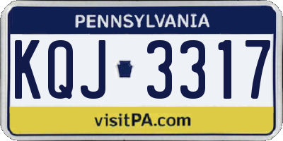 PA license plate KQJ3317