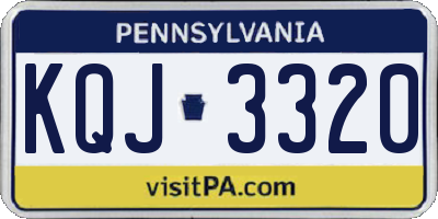PA license plate KQJ3320