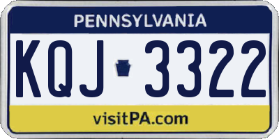 PA license plate KQJ3322