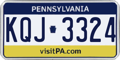 PA license plate KQJ3324