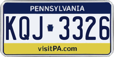 PA license plate KQJ3326