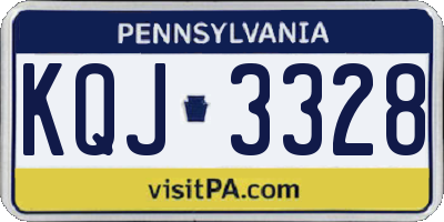 PA license plate KQJ3328