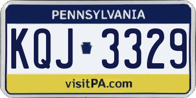 PA license plate KQJ3329