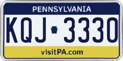 PA license plate KQJ3330