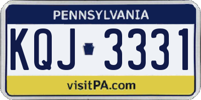 PA license plate KQJ3331