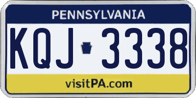 PA license plate KQJ3338