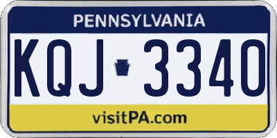 PA license plate KQJ3340