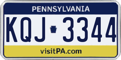 PA license plate KQJ3344