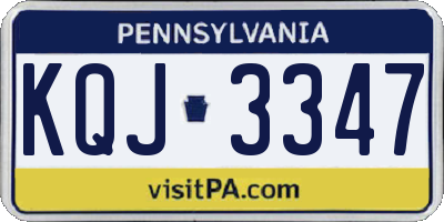PA license plate KQJ3347