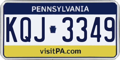 PA license plate KQJ3349