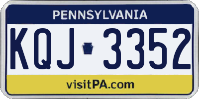 PA license plate KQJ3352