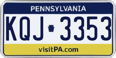 PA license plate KQJ3353