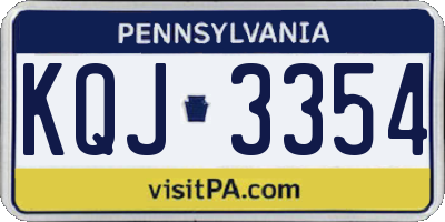PA license plate KQJ3354