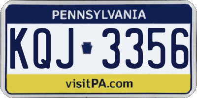 PA license plate KQJ3356